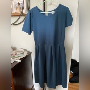 Lularoe Amelia. Solid blue with embossed pattern.  Xl